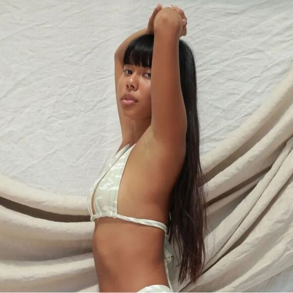 NWT Stone Fox Swim Rico Top in Aloe Lines Size XS - Picture 4 of 7